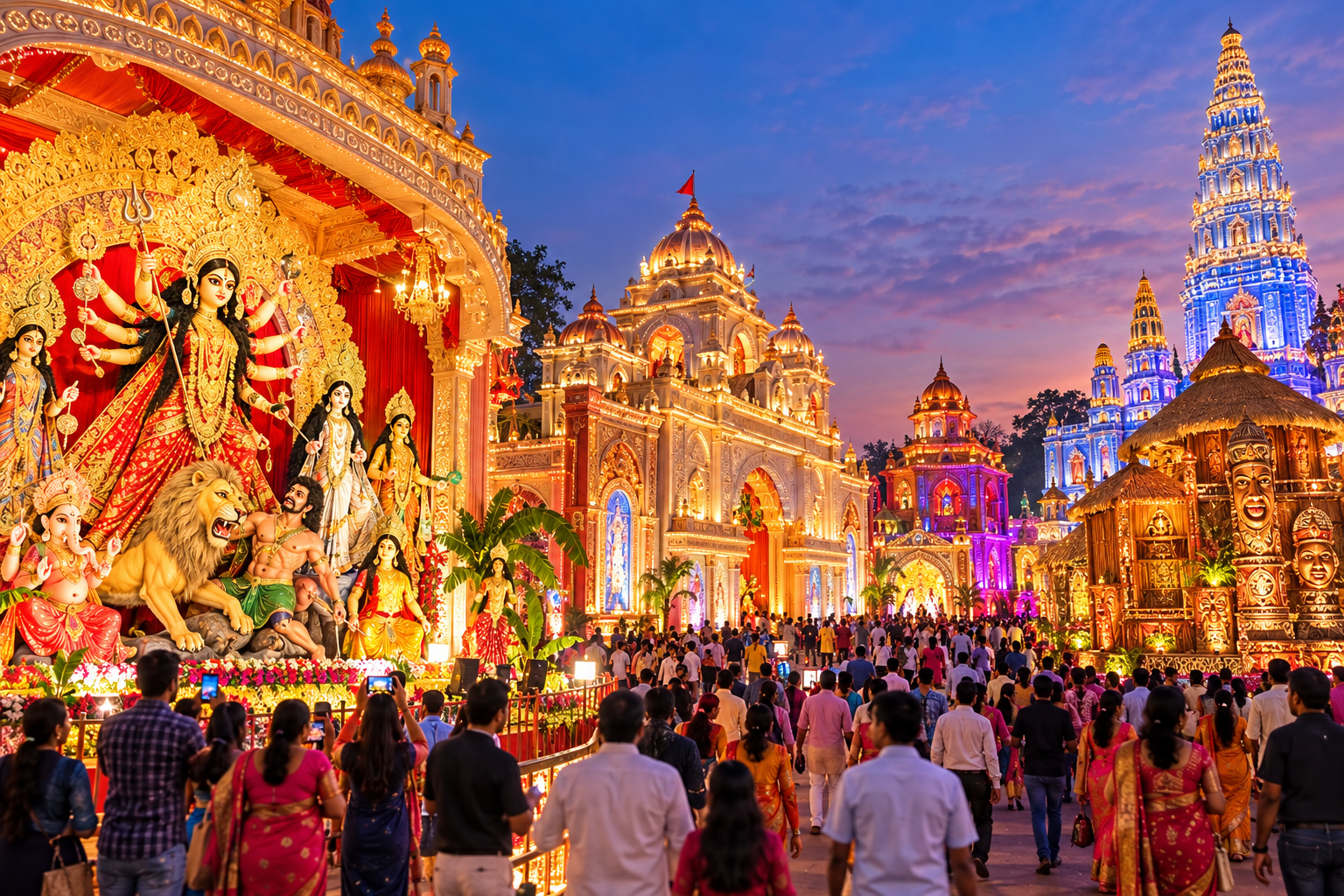 Durga Puja Preparations Gain Momentum in Dhanbad as Themed Pandals Become Major Attractions