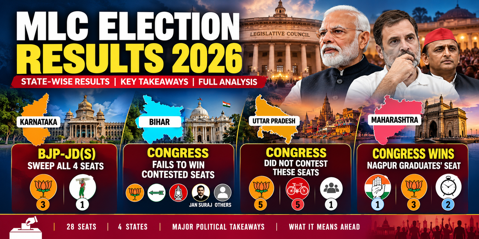 MLC Election Results 2026: Congress Karnataka Setback, Bihar Losses and the Truth Behind the Zero Seats Claim